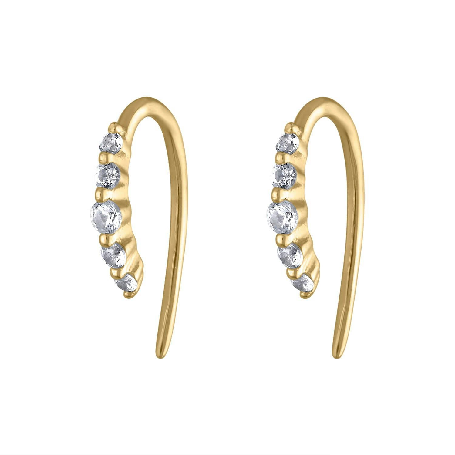 Comet Huggie Earrings in 14K Gold