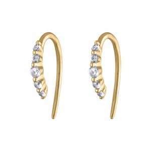 Comet Huggie Earrings in 14K Gold