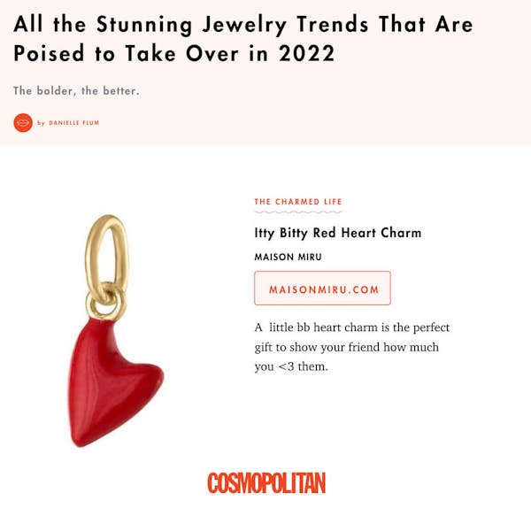 Our Itty Bitty Red Heart Charm on Cosmopolitan