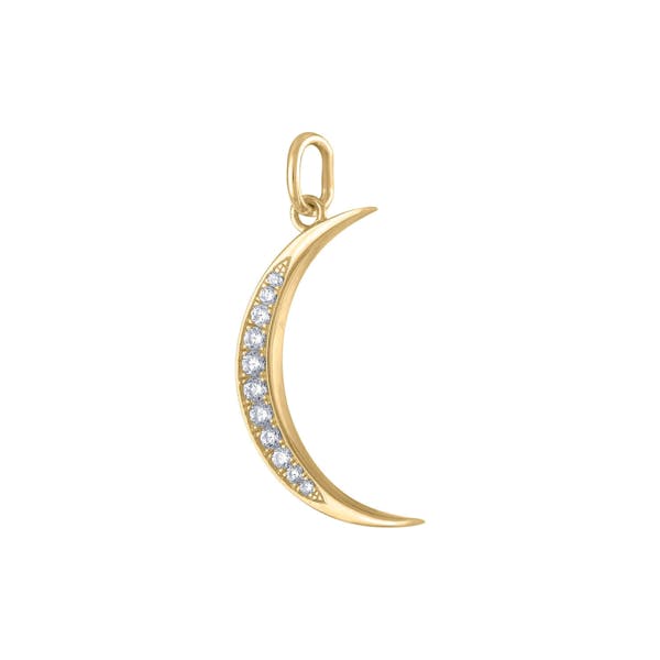 Pave Moon Charm in Gold Vermeil
