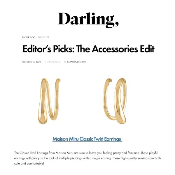 Our Classic Twirl Earrings as seen on Darling