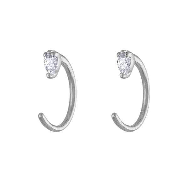Dewdrop Huggie Earrings in Sterling Silver