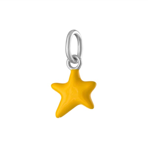Itty Bitty Yellow Wishing Star in Sterling Silver