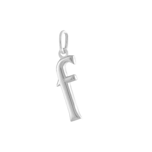 "F" Charm in Sterling Silver