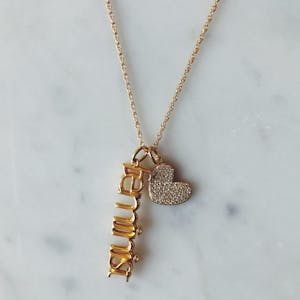 Pave Heart Charm in Gold Vermeil