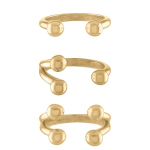 Floating Sphere Stacking Ring Trio in Gold
