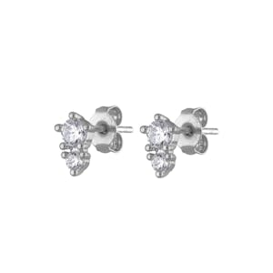 Gaia Crystal Studs in Sterling Silver