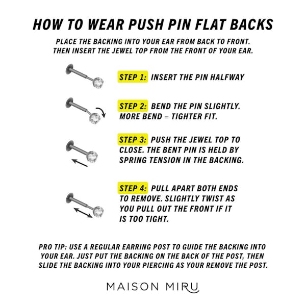 How to Wear the Mini Crystal Trinity Push Pin Flat Back Earring