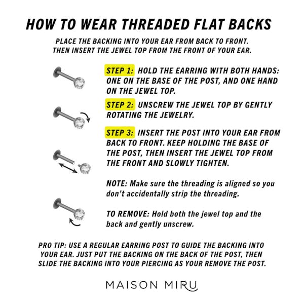 How to Wear the North Star Threaded Flat Back Earring