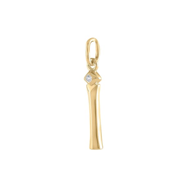 Initial Charm "I" in Gold Vermeil