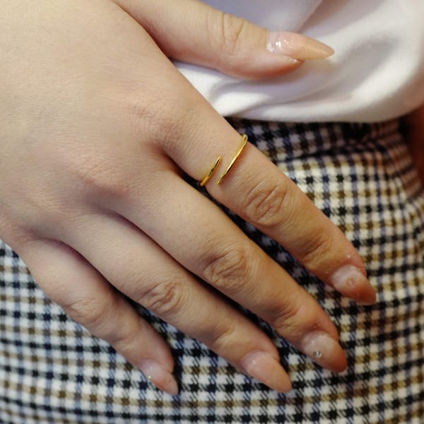 Infinite Stacking Ring in Gold on model