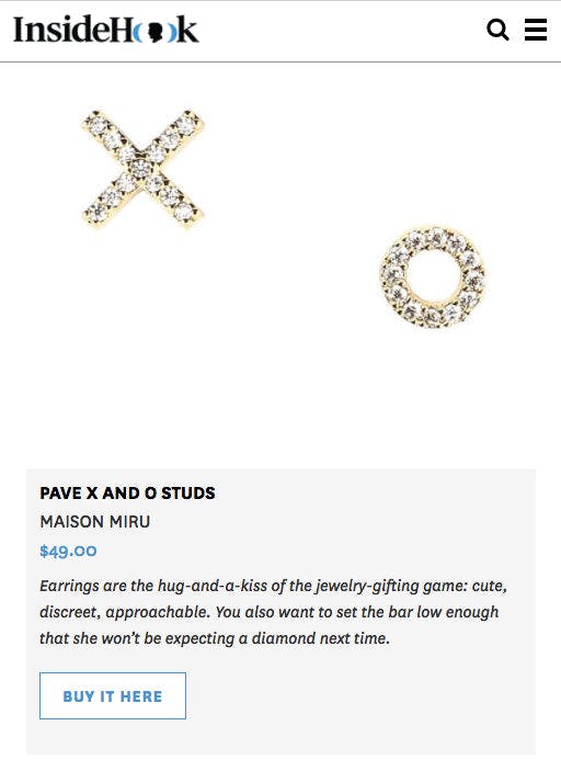 Pave X and O Studs at Maison Miru Jewelry @maisonmiru