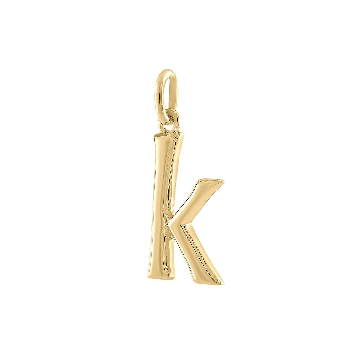 Initial Charm "K" in Gold Vermeil
