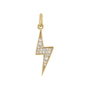 Pave Lightning Charm in Gold Vermeil
