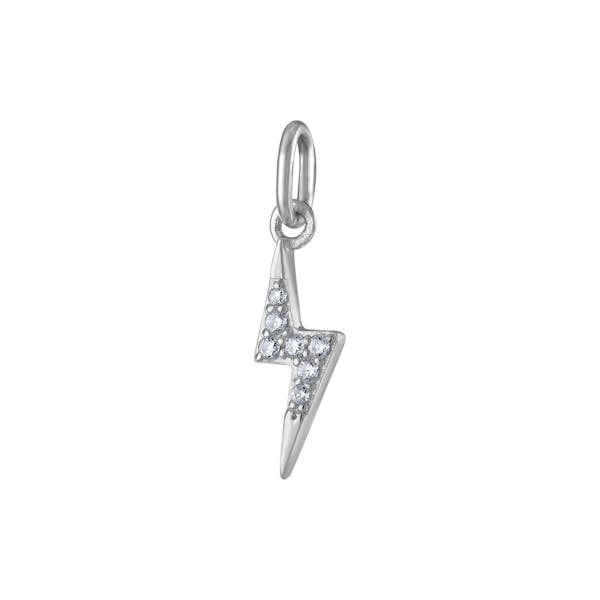 Mini Pave Lightning Charm in Sterling Silver
