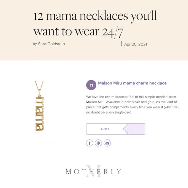 Our Mama Charm Necklace as seen on Motherly