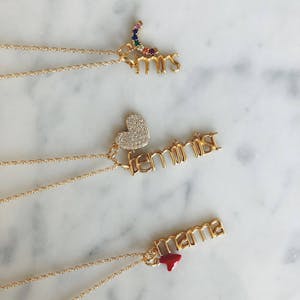 Feminist Charm in Gold Vermeil on Necklace