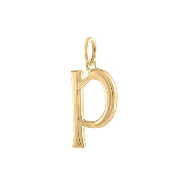 Initial Charm "P" in Gold Vermeil