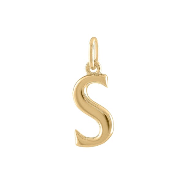 Initial Charm "S" in Gold Vermeil