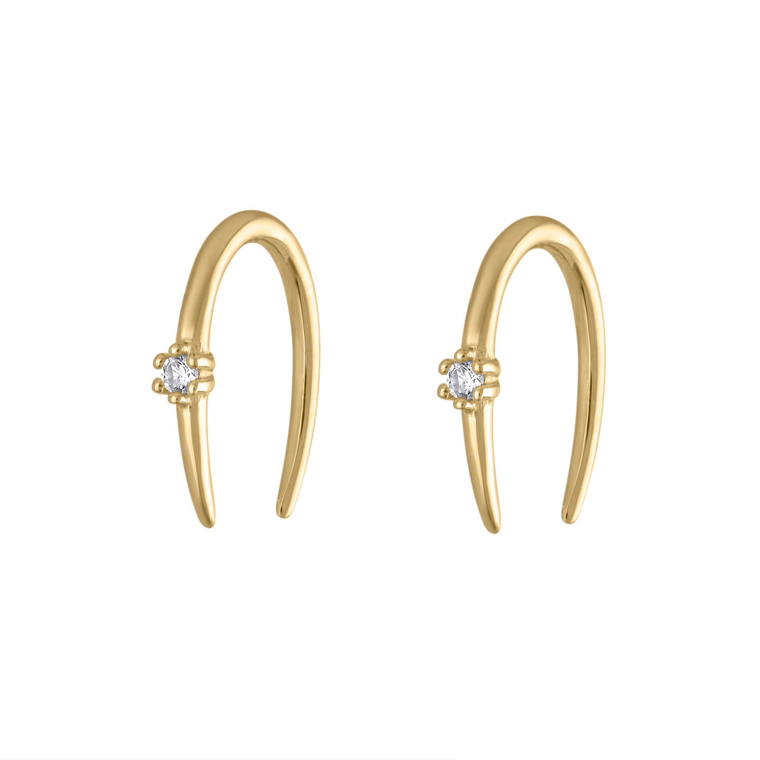 Shooting Star Open Hoop Earrings in 14k Gold | Maison Miru