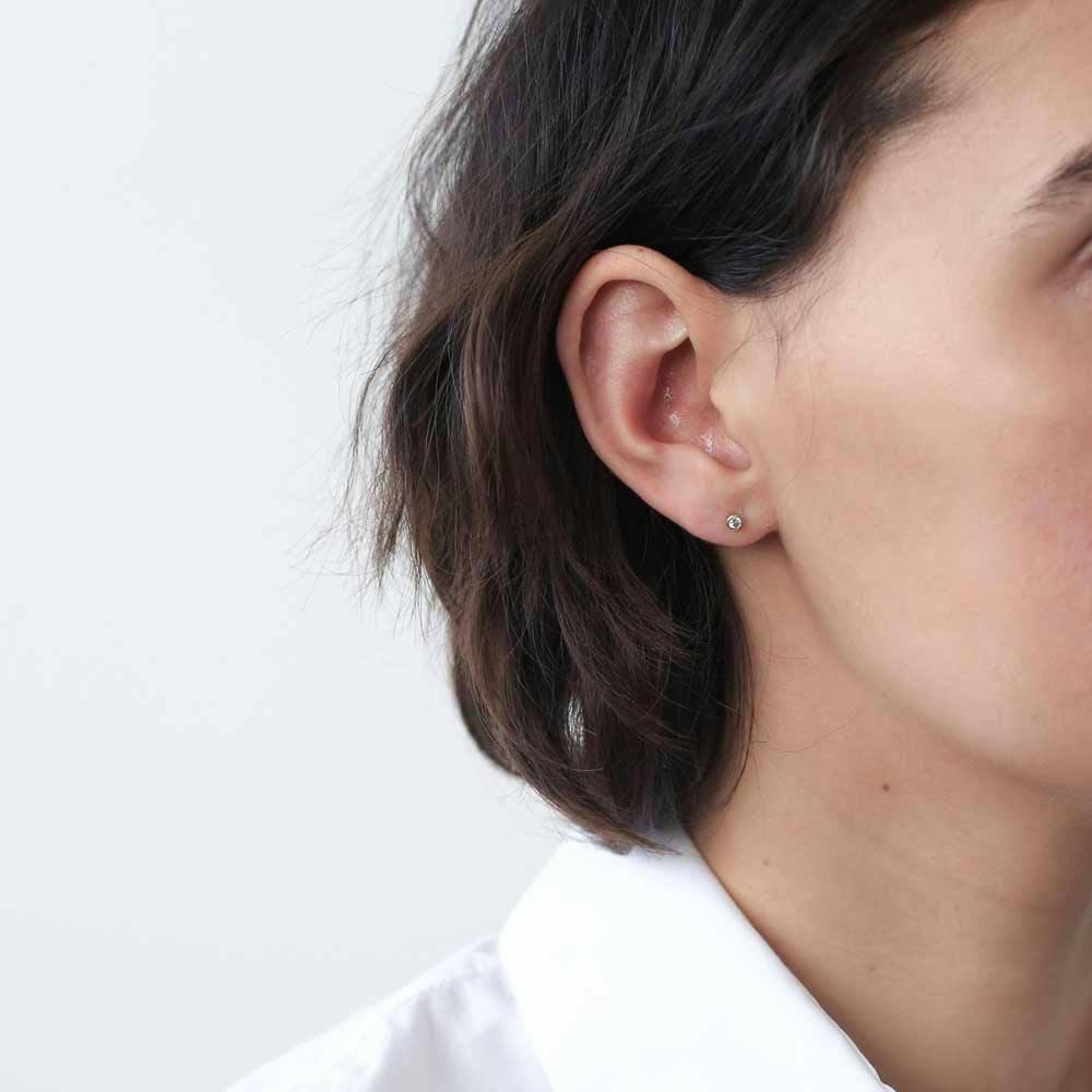 Tiny Crystal Studs - classic crystal stud and ultimate anchor for your ear stack - Maison Miru Jewelry (@maisonmiru)