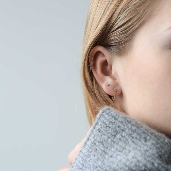 Colette Earrings in Sterling Silver on model