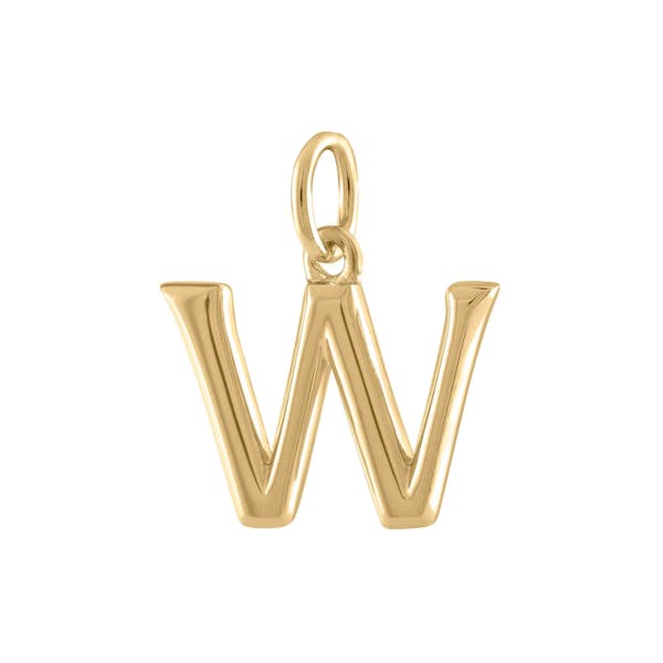Initial Charm "W" in Gold Vermeil