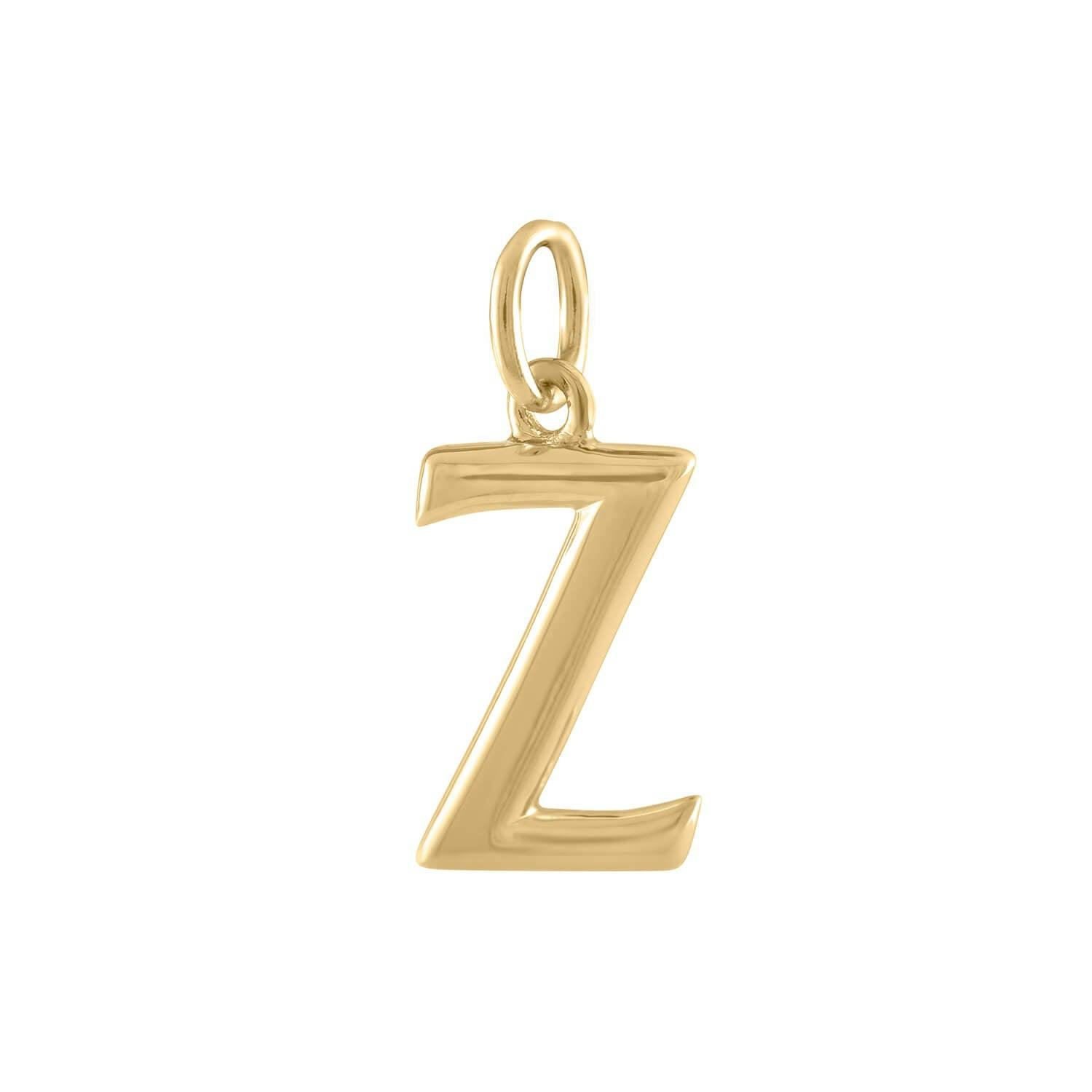 Initial Charm "Z" in Gold Vermeil