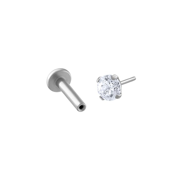Celestial Crystal Push Pin Flat Back Earring in Silver