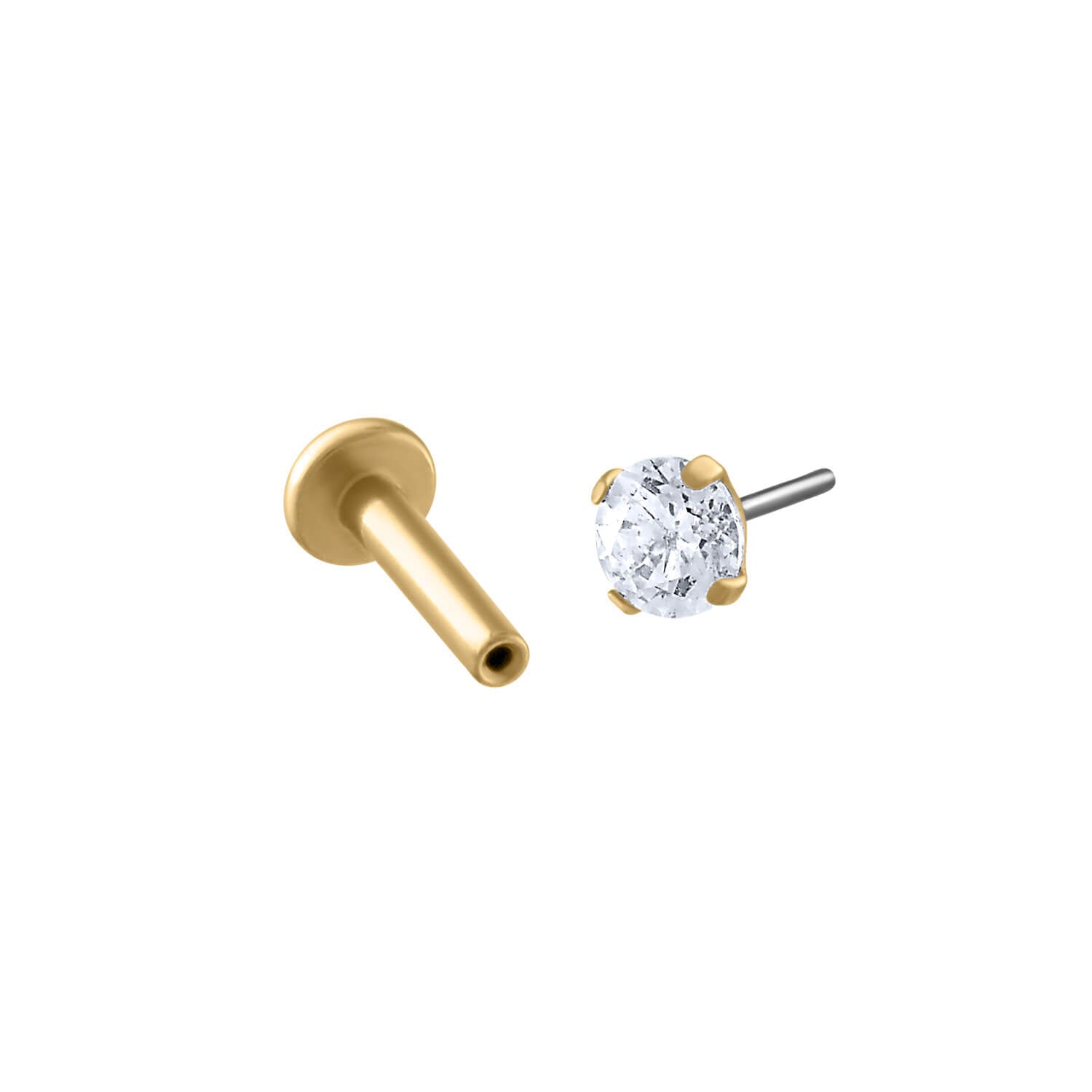 Flat Back Earrings | Gold Cartilage Earrings | Assolari