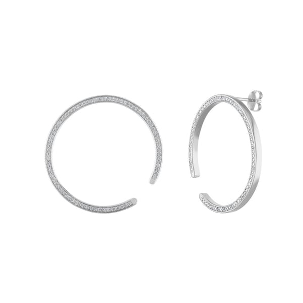 Celestial Illusion Hoops in Sterling Silver