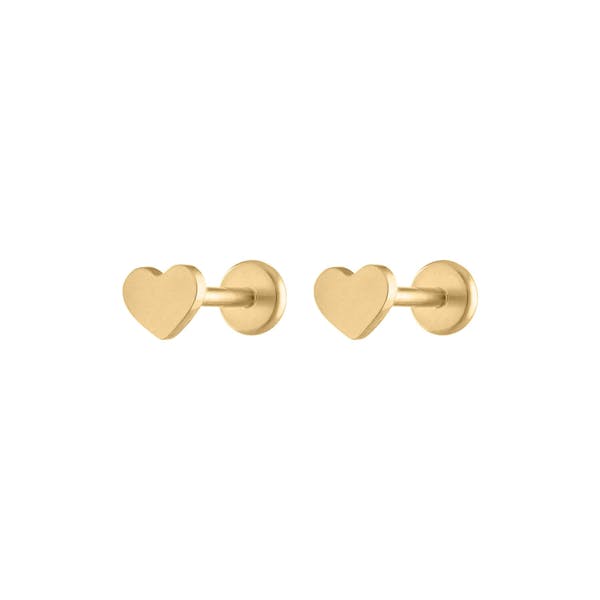 Classic Heart Nap Earrings in Gold