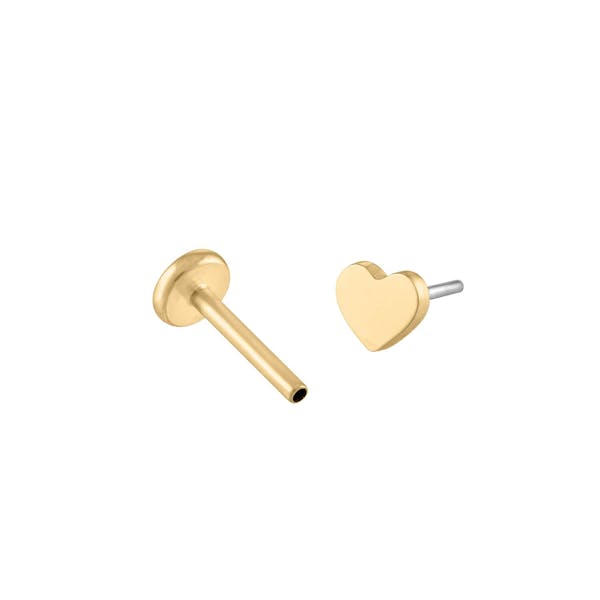 Classic Heart Push Pin Flat Back Earring