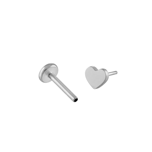 Classic Heart Push Pin Flat Back Earring