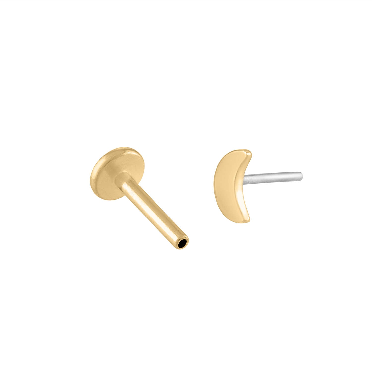 Classic Moon Push Pin Flat Back Earring