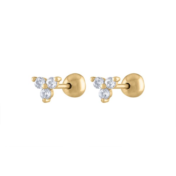 One Replacement Baby Earring Back. For our threaded diamond earrings for  baby. 14K Gold. THREADED POSTS ONLY!