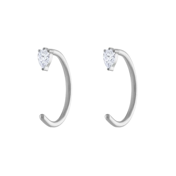 Dewdrop Huggie Earrings in Titanium (Silver)