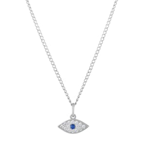 Evil Eye Charm Necklace in Sterling Silver