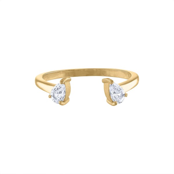 Floating Dewdrop Stacking Ring II in Gold