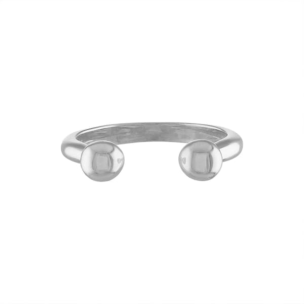 Floating Sphere Stacking Ring II in Silver