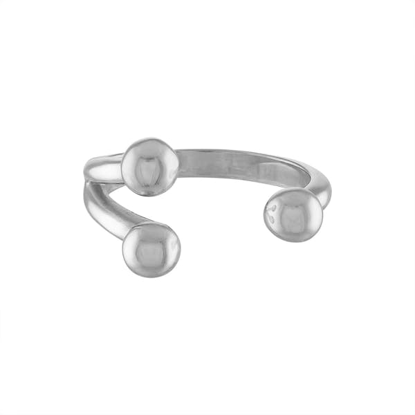 Floating Sphere Stacking Ring III in Silver