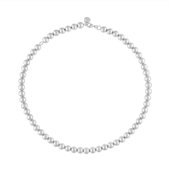 Industrial Pearl Necklace in Silver