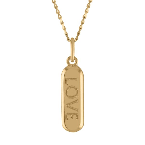 Love Pill Charm Necklace in Gold