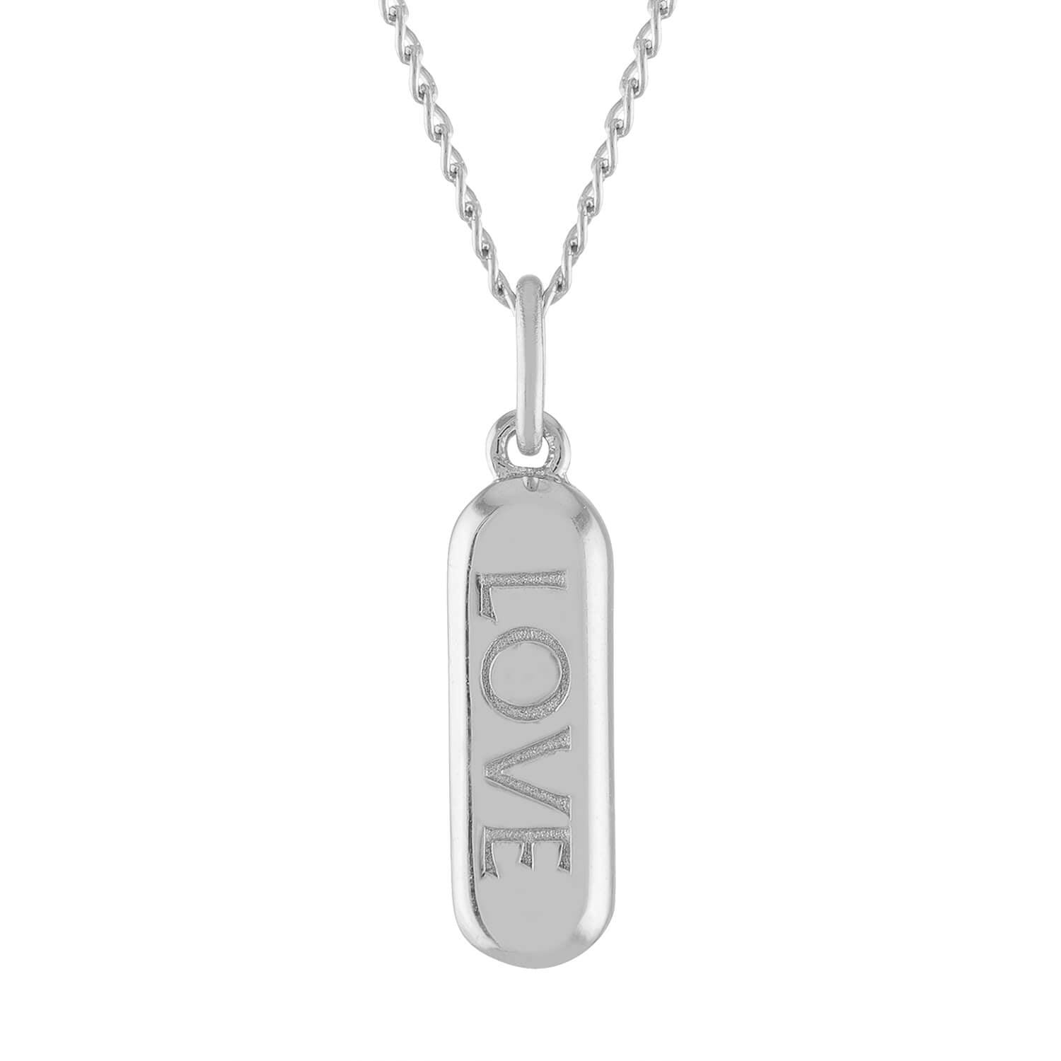 Love Pill Charm Necklace in Sterling Silver