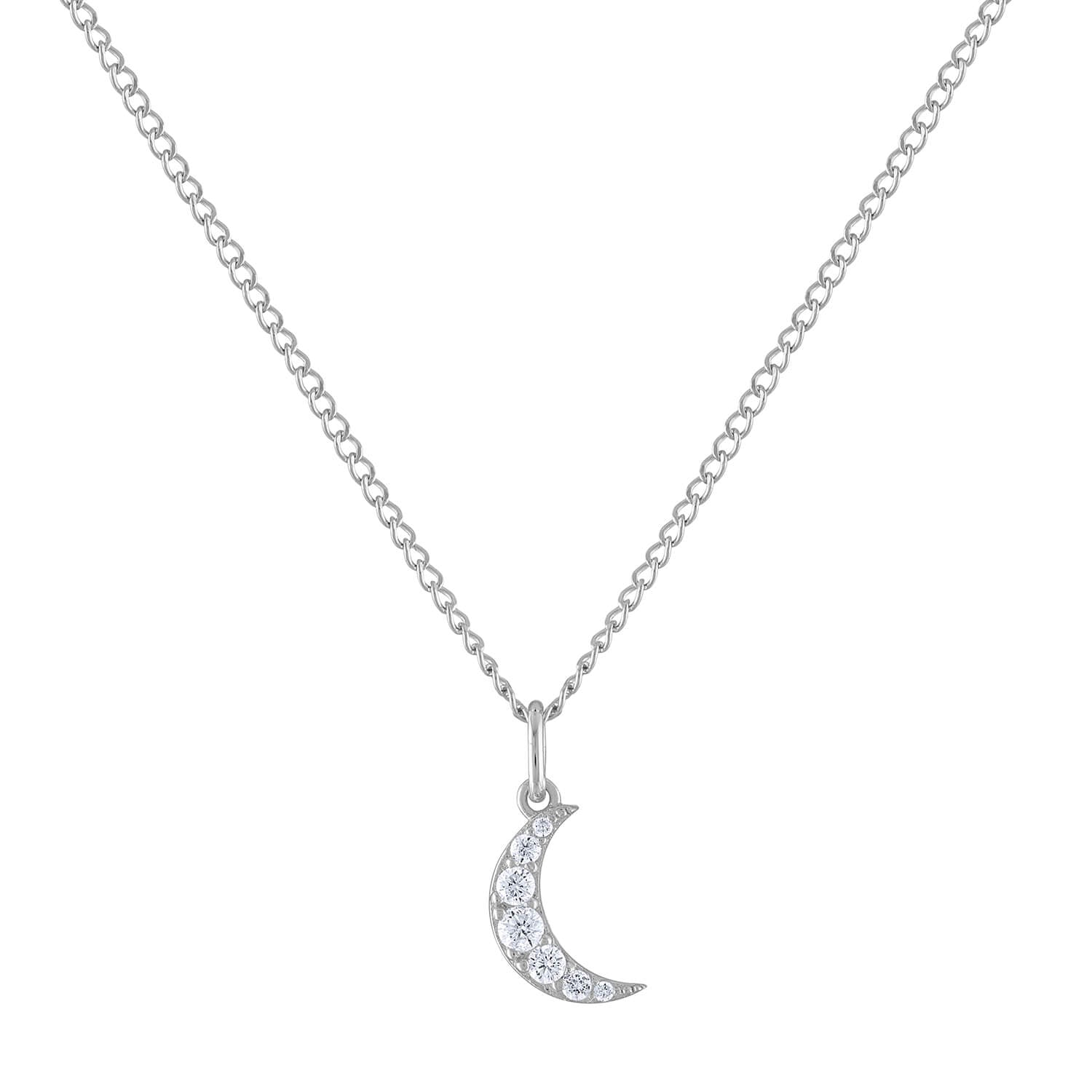 Mini Pave Moon Charm Necklace | Maison Miru