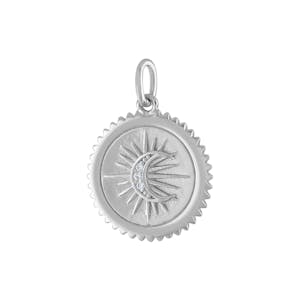 Pave Moon Medallion in Sterling Silver