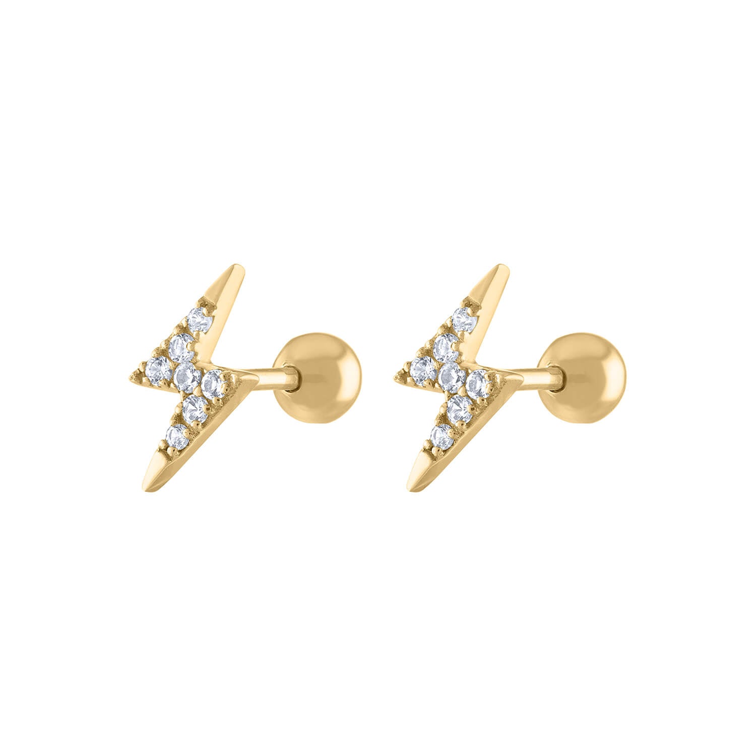 Maria Tash 18ct Diamond and Sapphire Lightning Bolt Threaded Charm Earring  | Liberty