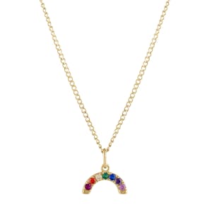 Rainbow Charm Necklace in Gold