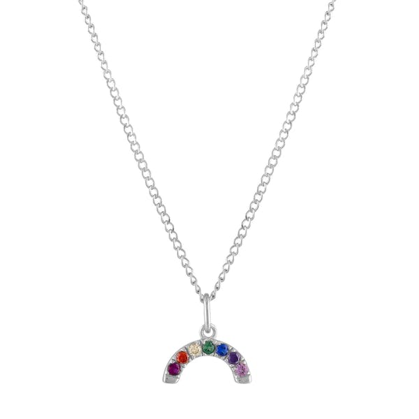 Rainbow Charm Necklace in Sterling Silver