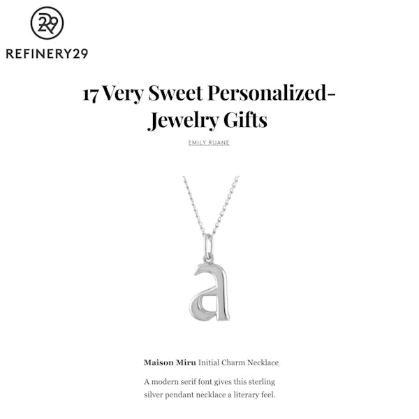 Our Initial Charm Necklace as seen on Refinery29